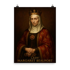 Lady Margaret Beaufort poster on a plain backdrop in size 8"x10".