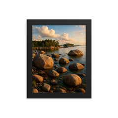 Lahemaa Boulders and Peninsulas Estonia framed print on a plain backdrop in size 8"x10".