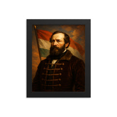 Lajos Kossuth framed print on a plain backdrop in size 8"x10".