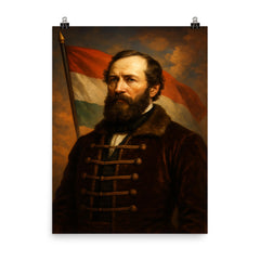 Lajos Kossuth poster on a plain backdrop in size 8"x10".