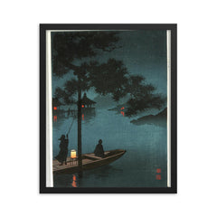 Lake Biwa by Koho Shoda, ca. 1912-1926 framed print on a plain backdrop in size 16"x20".