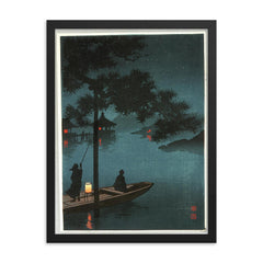 Lake Biwa by Koho Shoda, ca. 1912-1926 framed print on a plain backdrop in size 18"x24".