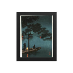 Lake Biwa by Koho Shoda, ca. 1912-1926 framed print on a plain backdrop in size 8"x10".