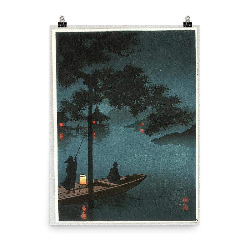 Lake Biwa by Koho Shoda, ca. 1912-1926 poster on a plain backdrop in size 8