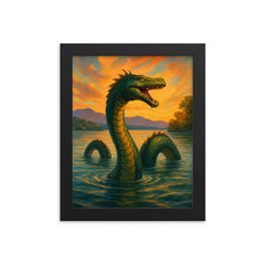 Lake Champlain Champ USACanada framed print on a plain backdrop in size 8"x10".
