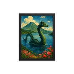 Lake Ikeda Japan Issie framed print on a plain backdrop in size 12"x16".