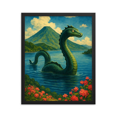 Lake Ikeda Japan Issie framed print on a plain backdrop in size 16"x20".