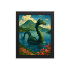 Lake Ikeda Japan Issie framed print on a plain backdrop in size 8"x10".