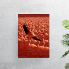 Lake Natron flamingos in blood red water poster 7