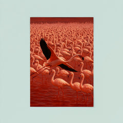Lake Natron flamingos in blood red water poster 8