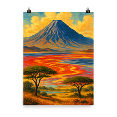 Lake Natron Tanzania poster on a plain backdrop in size 8"x10".