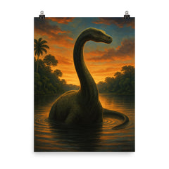 Lake Télé Mokele Mbembe Republic of Congo poster on a plain backdrop in size 8"x10".