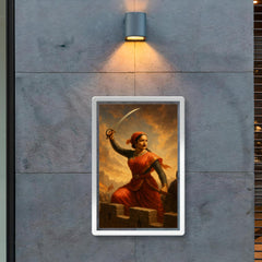 Lakshmi Bai sword raised from battlements poster 2