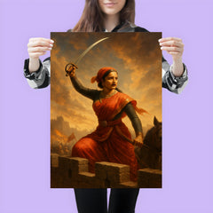 Lakshmi Bai sword raised from battlements poster 3