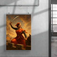 Lakshmi Bai sword raised from battlements poster 4