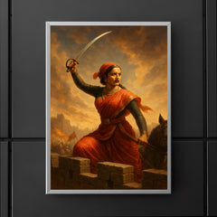 Lakshmi Bai sword raised from battlements poster 5