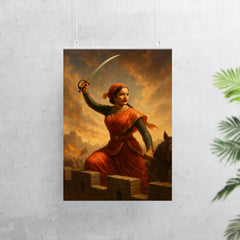 Lakshmi Bai sword raised from battlements poster 7