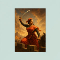 Lakshmi Bai sword raised from battlements poster 8