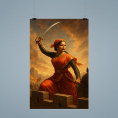 Lakshmi Bai sword raised from battlements poster 9