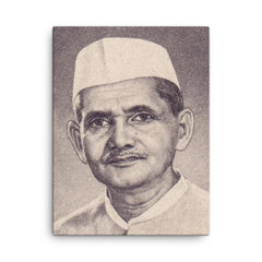 Lal Bahadur Shastri canvas print on a plain backdrop in size 18"x24".