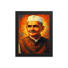 Lal Bahadur Shastri framed print on a plain backdrop in size 8"x10".