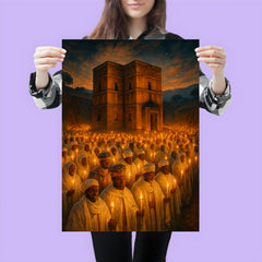 Lalibela rock hewn church procession with candles poster 3