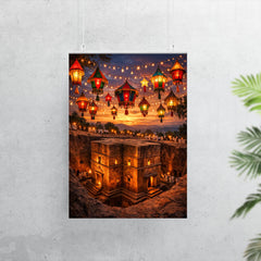 Lalibela rock hewn church under Epiphany lanterns poster 7