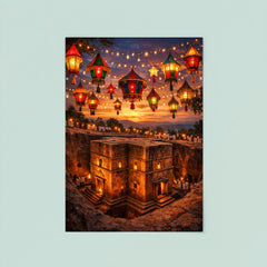 Lalibela rock hewn church under Epiphany lanterns poster 8