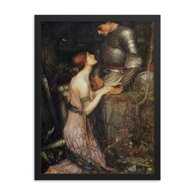 Lamia and the Soldier by John William Waterhouse, 1905 framed print on a plain backdrop in size 18
