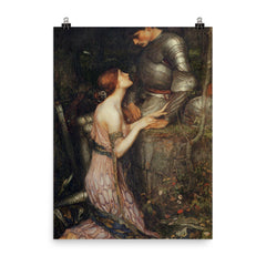 Lamia and the Soldier by John William Waterhouse, 1905 poster on a plain backdrop in size 8"x10".