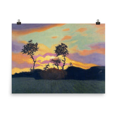 Landscape at Sunset by Felix Vallotton, 1919 poster on a plain backdrop in size 8"x10".