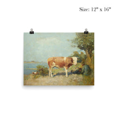 Landscape with a Cow and a Herdsman Resting by Gari Melchers poster 3