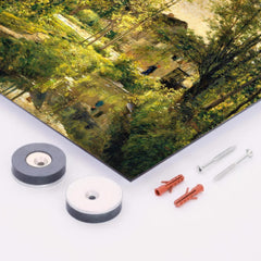 Landscape with a Sunlit Stream by Charles-Francois Daubigny metal print mockup