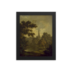 Landscape with Figures by John Rathbone framed print on a plain backdrop in size 8"x10".