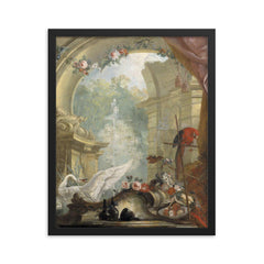 Landscape with Ruins by Johan Pasch framed print on a plain backdrop in size 16"x20".