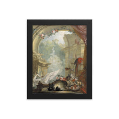 Landscape with Ruins by Johan Pasch framed print on a plain backdrop in size 8"x10".
