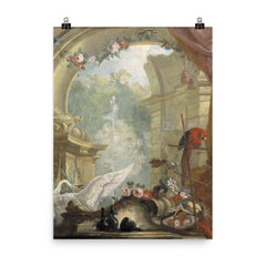 Landscape with Ruins by Johan Pasch poster on a plain backdrop in size 8"x10".