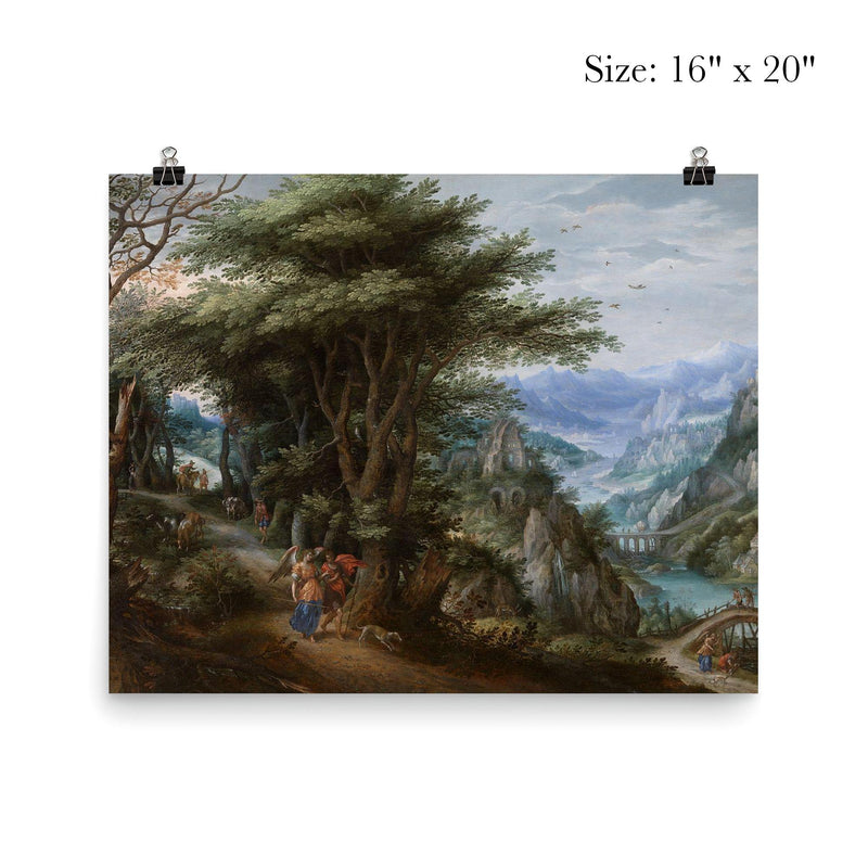Landscape with Tobias and the Angel by Denis van Alsloot and Hendrick de Clerck poster 2