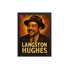 Langston Hughes framed print on a plain backdrop in size 12"x16".