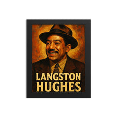Langston Hughes framed print on a plain backdrop in size 8"x10".