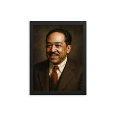 Langston Hughes portrait framed print on a plain backdrop in size 12"x16".