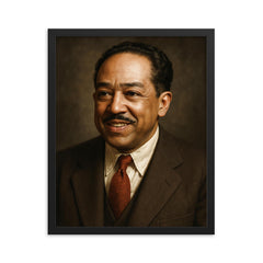 Langston Hughes portrait framed print on a plain backdrop in size 16"x20".
