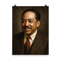 Langston Hughes portrait poster on a plain backdrop in size 8"x10".