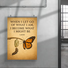 Laozi quote butterfly emerging from cocoon transformation poster 4