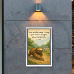 Laozi quote nature does not hurry sloth moving slowly accomplished poster 2