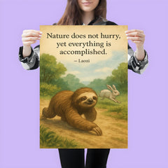 Laozi quote nature does not hurry sloth moving slowly accomplished poster 3