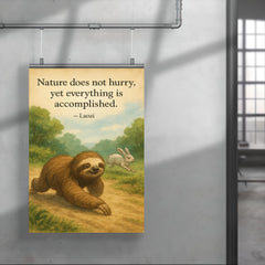 Laozi quote nature does not hurry sloth moving slowly accomplished poster 4