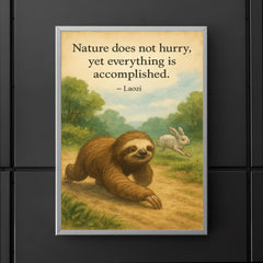 Laozi quote nature does not hurry sloth moving slowly accomplished poster 5