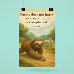 Laozi quote nature does not hurry sloth moving slowly accomplished poster 6