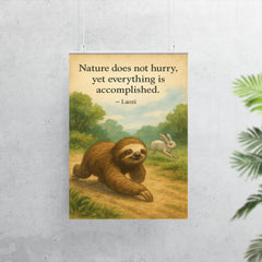 Laozi quote nature does not hurry sloth moving slowly accomplished poster 7